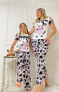 Mom & Daughter Matching Cow Pajama Set